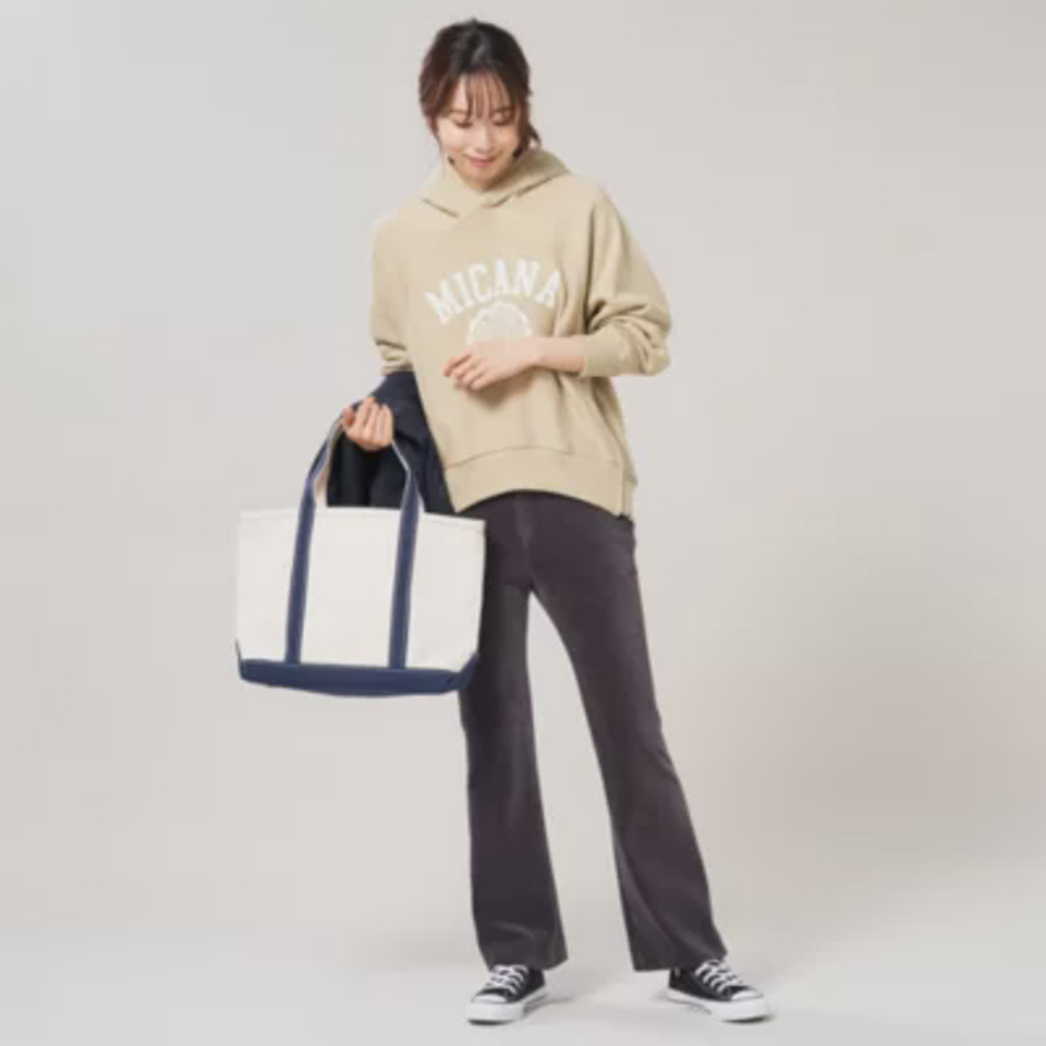 【洗える】コーデュロイ風ジャージーフレアパンツ