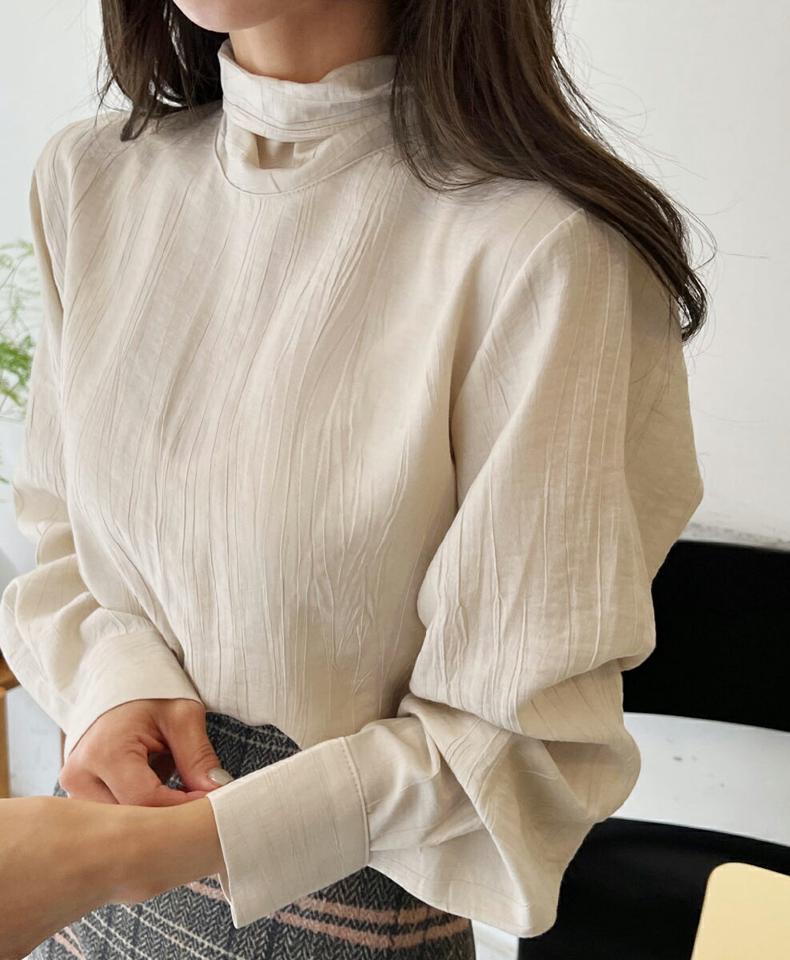 2WAYシルキーボウタイブラウス・全3色・t65943 レディース 【bl】韓国ファッション トップス ブラウス 長袖 シルキー ボウタイ 光沢 カフス ボタン ラウンドへム シンプル 大人 高級感 カジュアル フェミニン 秋 冬