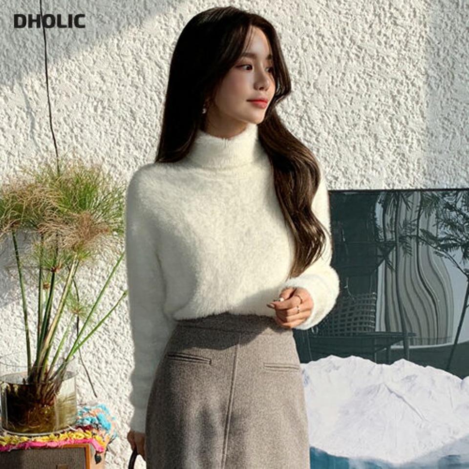 ファータッチタートルネックニット・全3色・b65949 レディース 【tops】韓国ファッション トップス ニット 大人 長袖 タートルネック ファータッチ フェイクファー 無地 ベーシック シンプル 体型カバー フェミニン カジュアル ガーリー 秋 冬