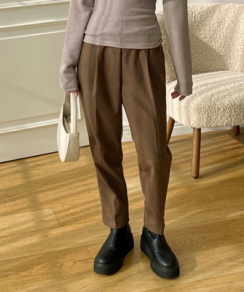 ウエストゴムスラックス・全6色・t01748 レディース 【pt】韓国ファッション ボトムス パンツ ロング ロングパンツ スラックスパンツ ウエストゴム ストレート ロング丈 デイリー 無地 シンプル 足長 高見え オフィス 秋 冬 NIJU