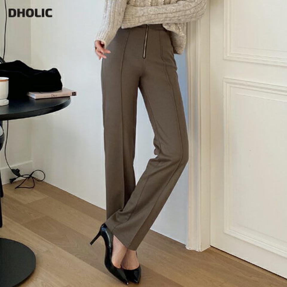 【新作10%OFF】リングジップパンツ・全2色・t71356 レディース 【pt】パンツ ズボン ロングパンツ 長ズボン ジップアップ 単色 無地 シンプル ベーシック 大人 きれいめ 秋 冬 韓国ファッション ハイホリHIHOLLI