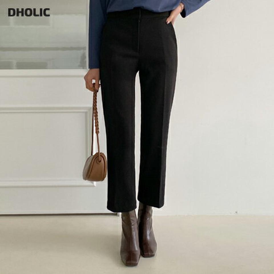 裏起毛ストレートスラックス・全2色・b66000 レディース 【pt】韓国ファッション ボトムス ロング ロングパンツ スラックスパンツ スラックス 裏起毛 ストレート 無地 ベーシック シンプル 体型カバー カジュアル フェミニン 秋 冬