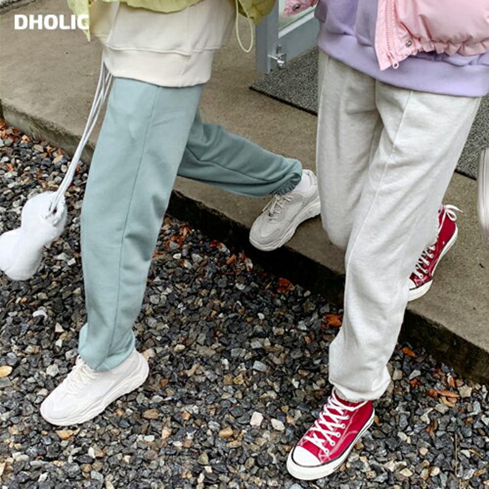 裏起毛センタープレスジョガーパンツ・全5色・b65987 レディース 【pt】韓国ファッション ボトムス ロング ロングパンツ 裏起毛 センタープレス ジョガーパンツ ウエストゴム 無地 シンプル 体型カバー カジュアル フェミニン 秋 冬