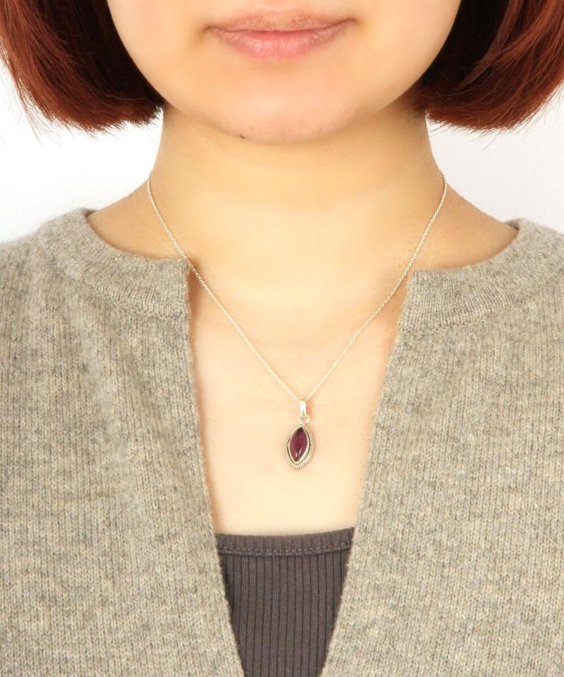 【フランス1点ものペンダント】アメジストリーフ型装飾ネックレス