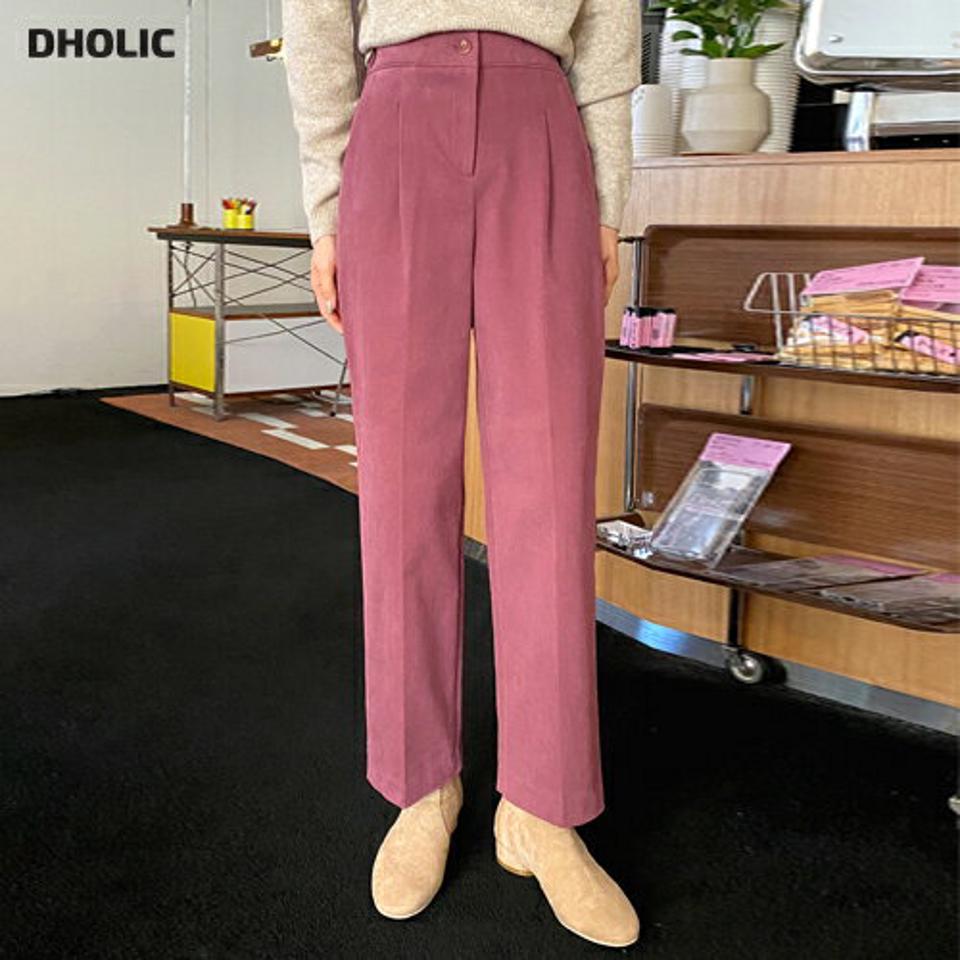 裏起毛タックパンツ・全3色・t66042 レディース 【pt】韓国ファッション ボトムス ロング ロングパンツ パンツ 裏起毛 タック ワイド ハイウエスト ストレート カラーパンツ 無地 ベーシック シンプル カジュアル フェミニン 秋 冬