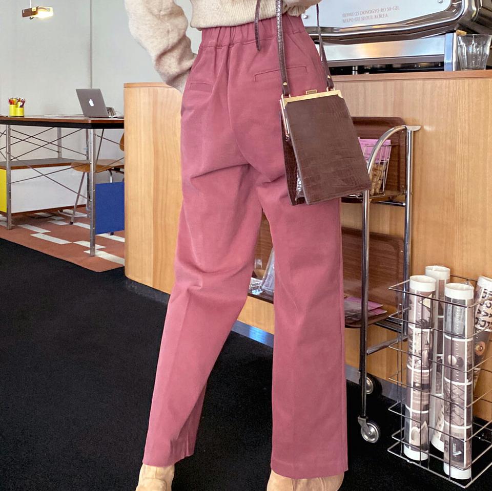 裏起毛タックパンツ・全3色・t66042 レディース 【pt】韓国ファッション ボトムス ロング ロングパンツ パンツ 裏起毛 タック ワイド ハイウエスト ストレート カラーパンツ 無地 ベーシック シンプル カジュアル フェミニン 秋 冬