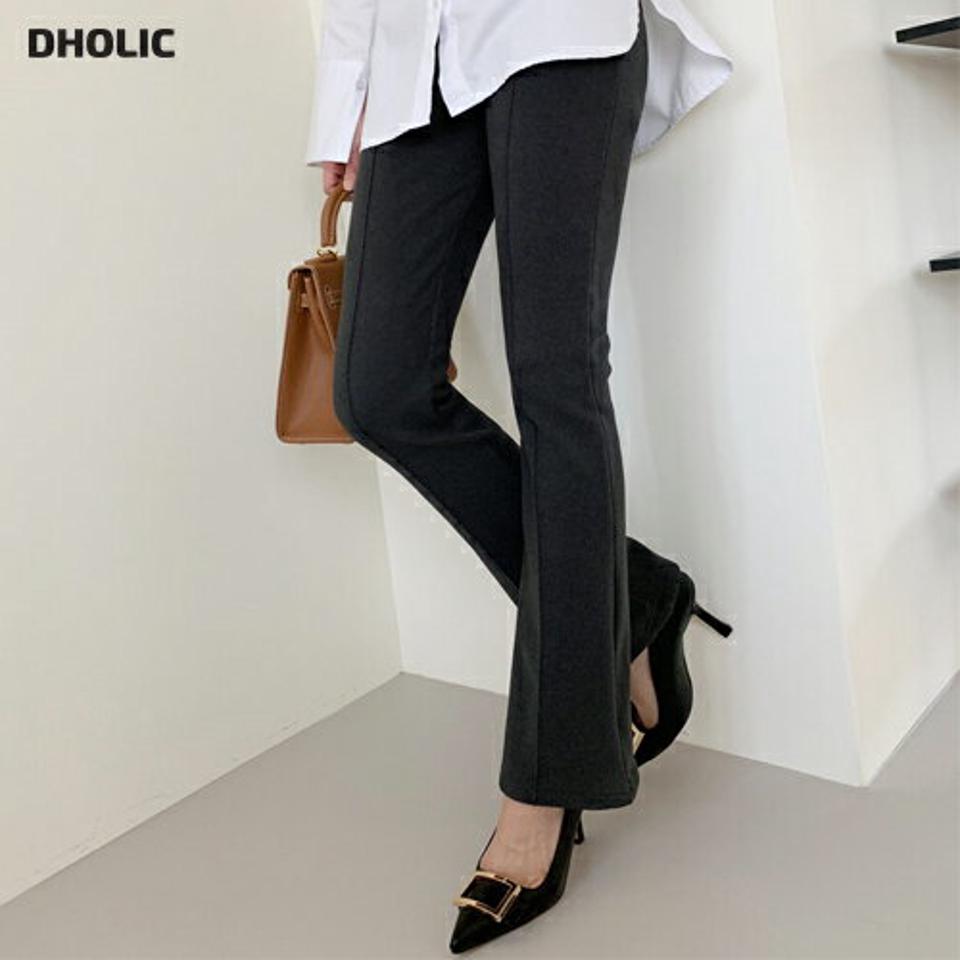 裏起毛フレアハイウエストパンツ・全2色・t71408 レディース 【pt】パンツ ズボン ロングパンツ 長ズボン フレア ハイウエスト 単色 無地 シンプル ベーシック 大人 センタ—プレス 冬 韓国ファッション ハイホリHIHOLLI