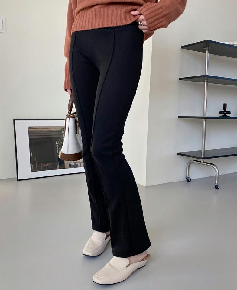裏起毛フレアハイウエストパンツ・全2色・t71408 レディース 【pt】パンツ ズボン ロングパンツ 長ズボン フレア ハイウエスト 単色 無地 シンプル ベーシック 大人 センタ—プレス 冬 韓国ファッション ハイホリHIHOLLI