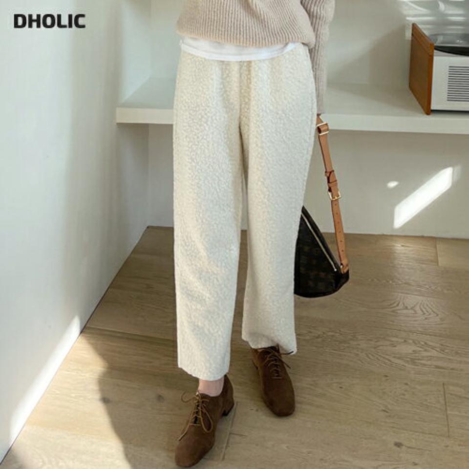 2TYPE裏起毛ブークレワイドパンツ・全3色・b00566 レディース 【pt】パンツ ズボン ロングパンツ 長ズボン ワイドパンツ 裏起毛 モコモコ もこもこ 単色 ウエストゴム シンプル カジュアル ラフ 秋 冬 韓国ファッション ハイホリHIHOLLI