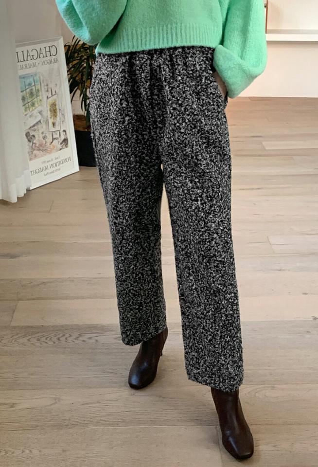 2TYPE裏起毛ブークレワイドパンツ・全3色・b00566 レディース 【pt】パンツ ズボン ロングパンツ 長ズボン ワイドパンツ 裏起毛 モコモコ もこもこ 単色 ウエストゴム シンプル カジュアル ラフ 秋 冬 韓国ファッション ハイホリHIHOLLI