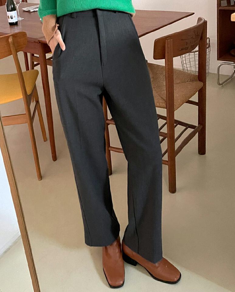 センタープレスワイドスラックス・全3色・t63414 レディース 【pt】韓国ファッション ボトムス ロング ロングパンツ スラックスパンツ スラックス センタープレス ワイド プレス加工 無地 シンプル 体型カバー カジュアル フェミニン 秋 冬