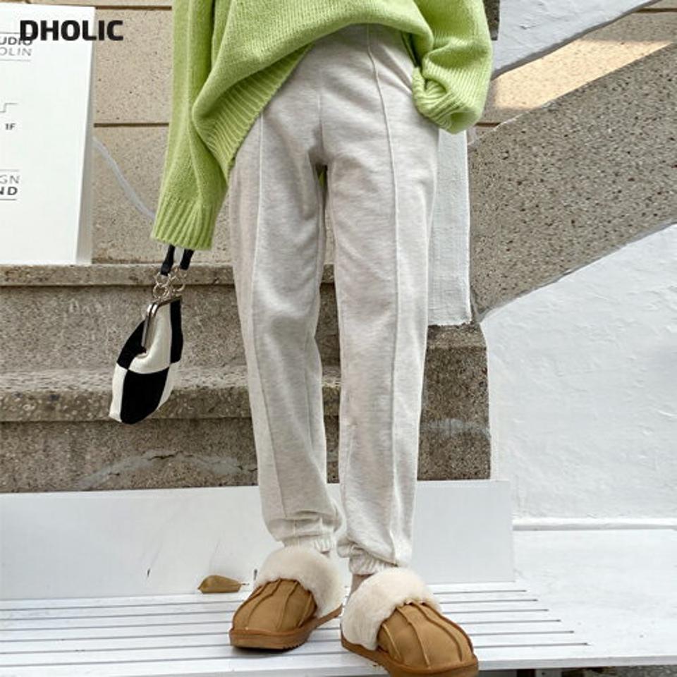 裏起毛センタープレスジョガーパンツ・全5色・b01831 レディース 【pt】韓国ファッション ボトムス パンツ ロング ロングパンツ 裏起毛 センタープレス ジョガーパンツ ロング丈 無地 シンプル 足長 体型カバー カジュアル 秋 冬 NIJU