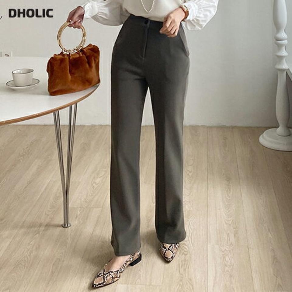 裏起毛セミフレアパンツ・全4色・t64513 レディース 【pt】パンツ ズボン ロングパンツ 長ズボン フレアパンツ 単色 無地 シンプル ベーシック 大人 オフィスカジュアル きれいめ 冬 韓国ファッション ハイホリHIHOLLI