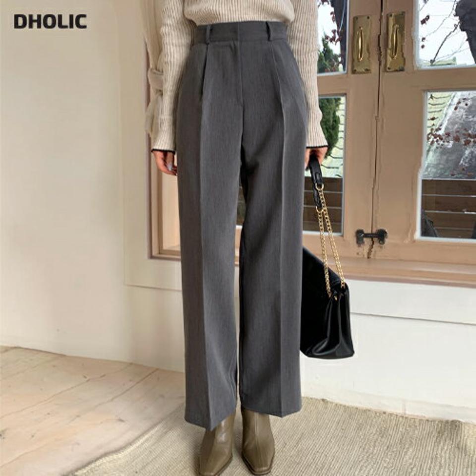 タックワイドスラックス・全4色・t66080 レディース 【pt】 韓国ファッション ボトムス パンツ スラックス ロングパンツ ロング丈 ハイウエスト ハイライズ ワイド タック ストレート オフィス　大人 無地 美脚 脚長効果 華奢 スクールガール 着痩せ 秋 冬