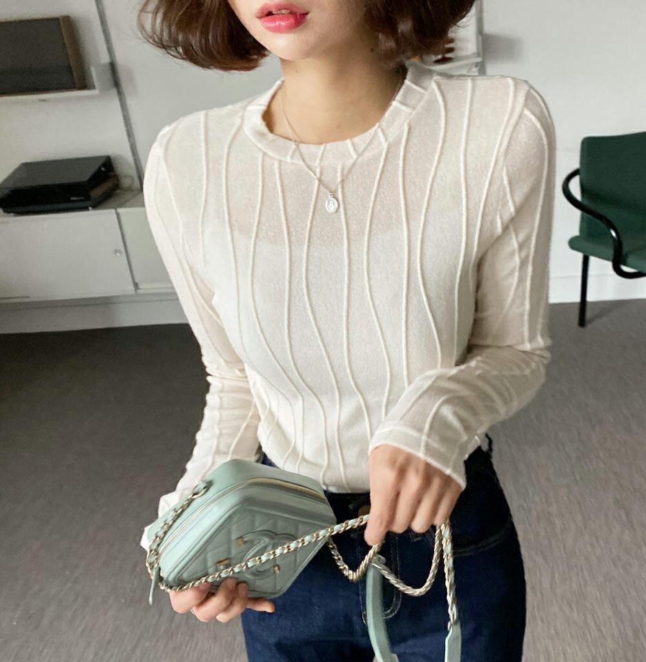 【只今10%OFF】ウェーブラインラウンドニット・全3色・b00001 レディース 【tops】 韓国ファッション トップス ニット ラウンドネック クルーネック カラーニット 長袖 スリム パステル タイト 無地 カジュアル 秋 冬【ニットセール】