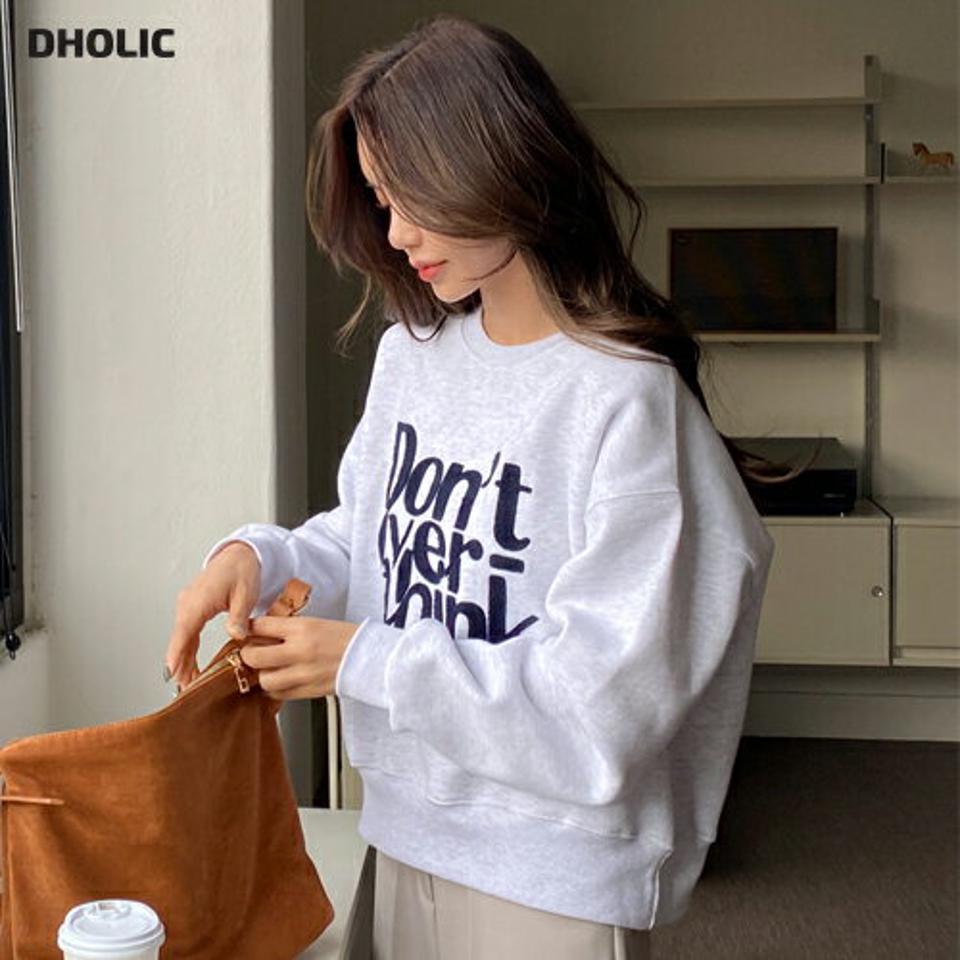 【10%OFF】裏起毛ソフトレタリングスウェット・全3色・b00002 レディース 【tops】 韓国ファッション トップス スウェット トレーナー Tシャツ カットソー ラウンドネック クルーネック 刺繍 レタリング ロゴ 長袖 カジュアル 秋 冬【スウェットセール】