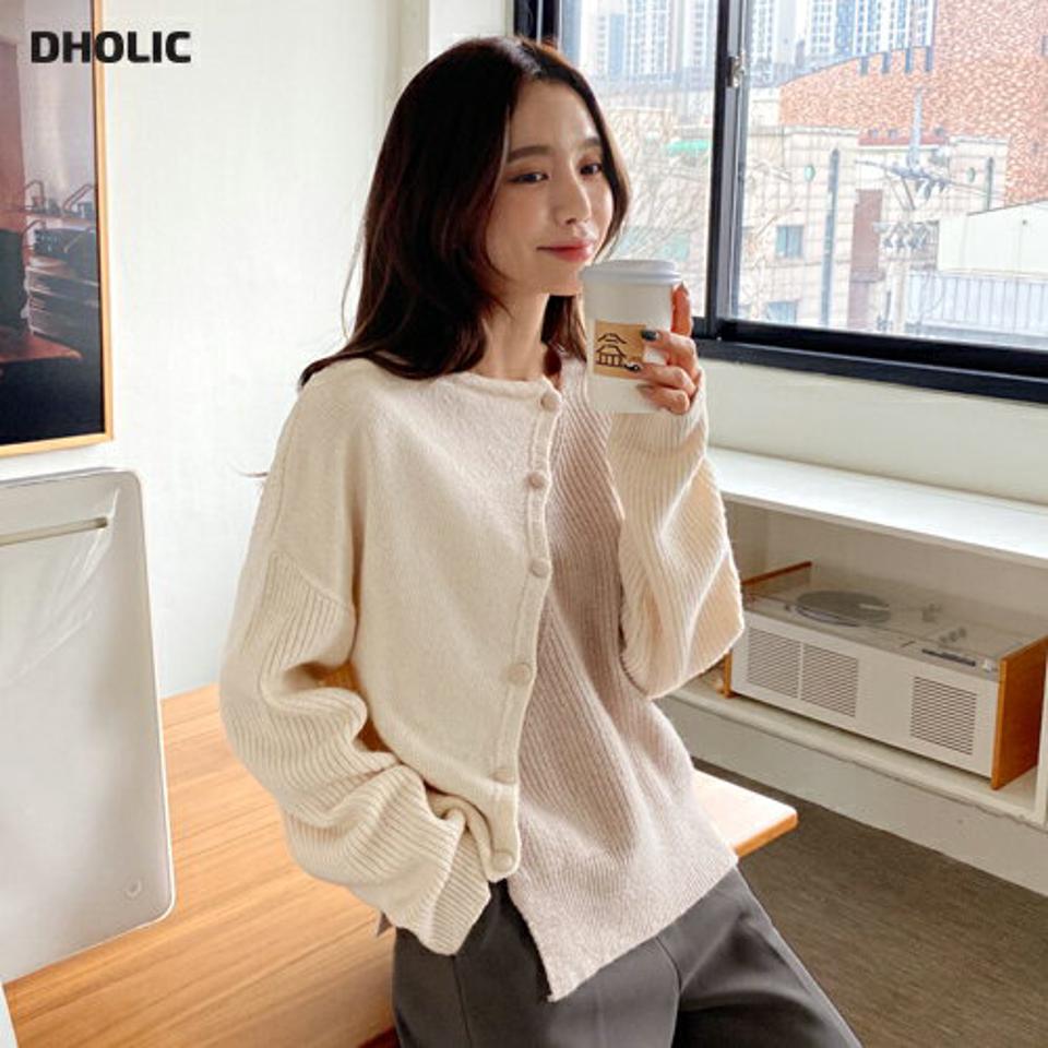 ウール混斜めボタン配色ニット・全3色・b00013 レディース 【tops】 韓国ファッション トップス ニット 長袖 ロングスリーブ ラウンドネック リブニット 切替 ハイゲージ 配色 ダイアゴナルボタン カジュアル 秋 冬