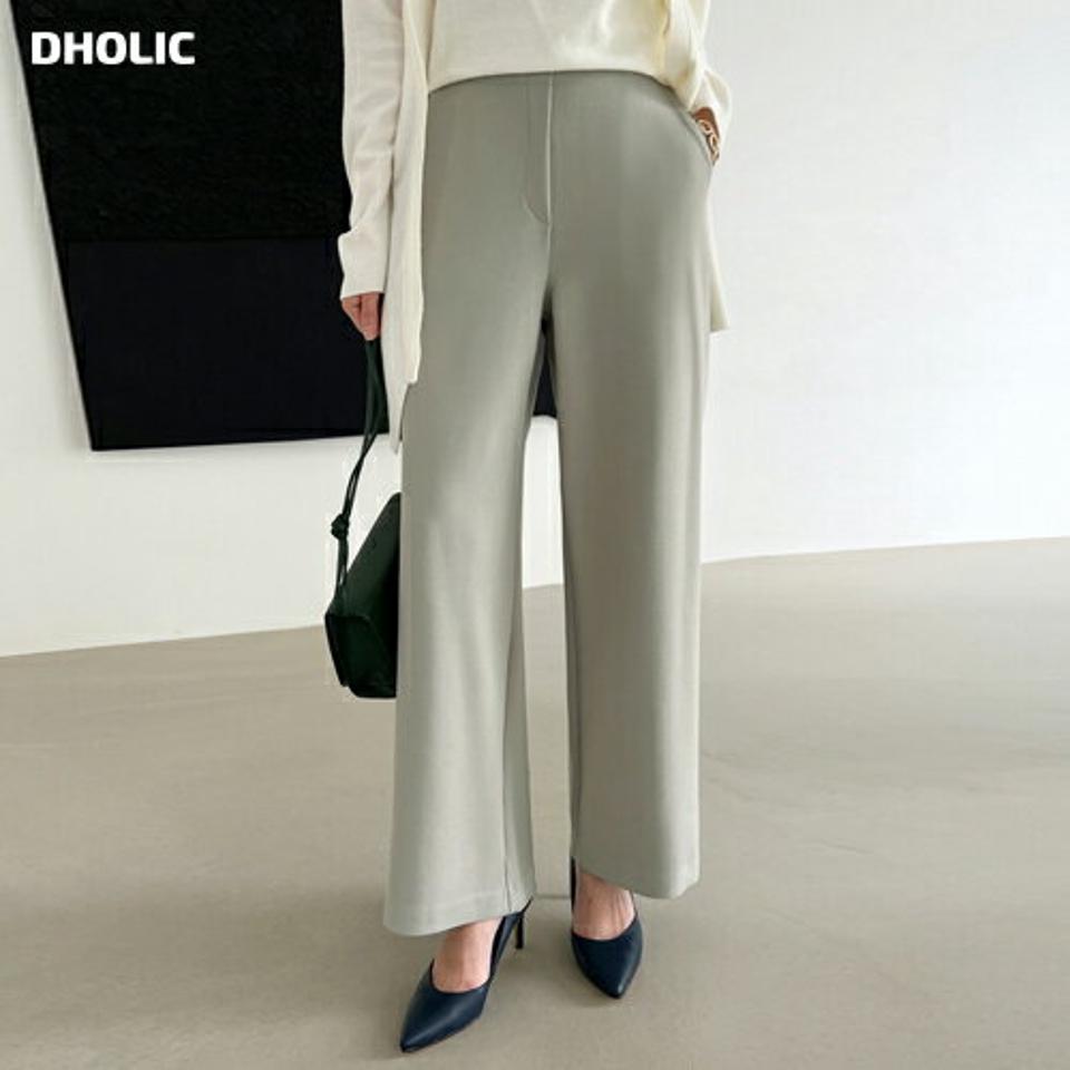 バックゴムワイドスラックス・全4色・t00007 レディース 【pt】 韓国ファッション ボトムス パンツ スラックス ロングパンツ ロング丈 ハイウエスト ハイライズ ワイド タック ストレート オフィス　大人 無地 カジュアル 冬 ハイホリHIHOLLI