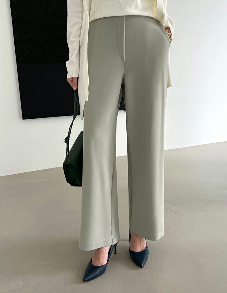 バックゴムワイドスラックス・全4色・t00007 レディース 【pt】 韓国ファッション ボトムス パンツ スラックス ロングパンツ ロング丈 ハイウエスト ハイライズ ワイド タック ストレート オフィス　大人 無地 カジュアル 冬 ハイホリHIHOLLI