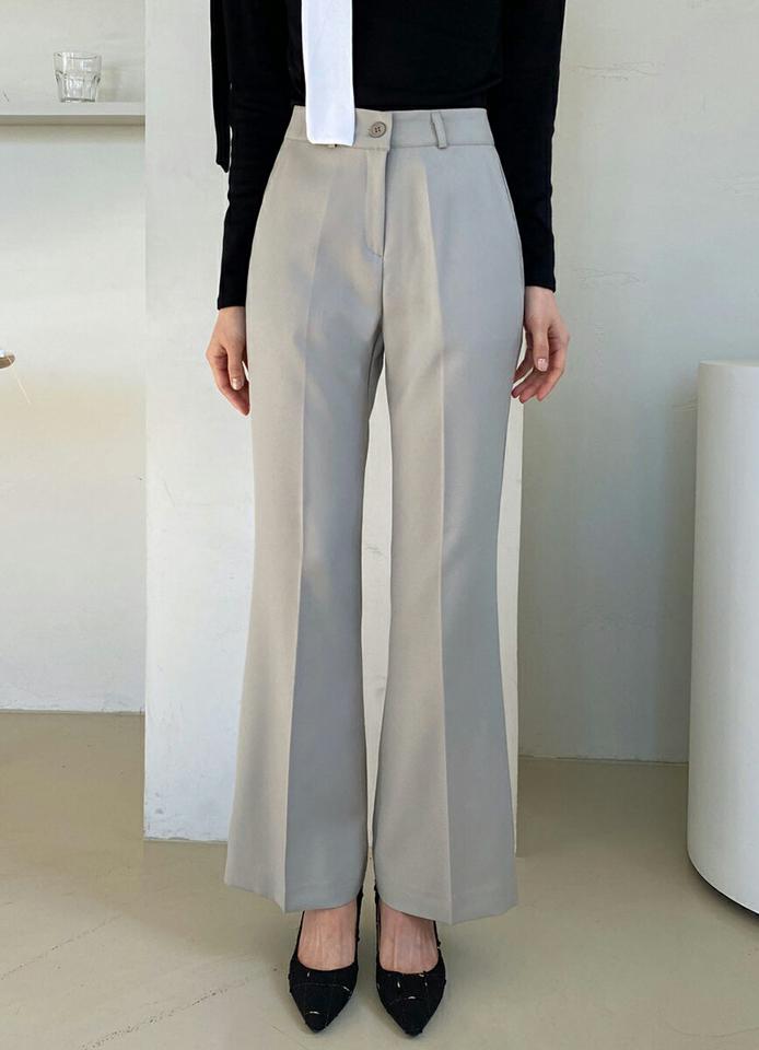 【マラソン特価】ハイウエストフレアスラックス・全2色・t00051 レディース 【pt】韓国ファッション ボトムス ロング ロングパンツ スラックスパンツ スラックス ハイウエスト ベルトループ フレア 無地 シンプル カジュアル 秋 冬