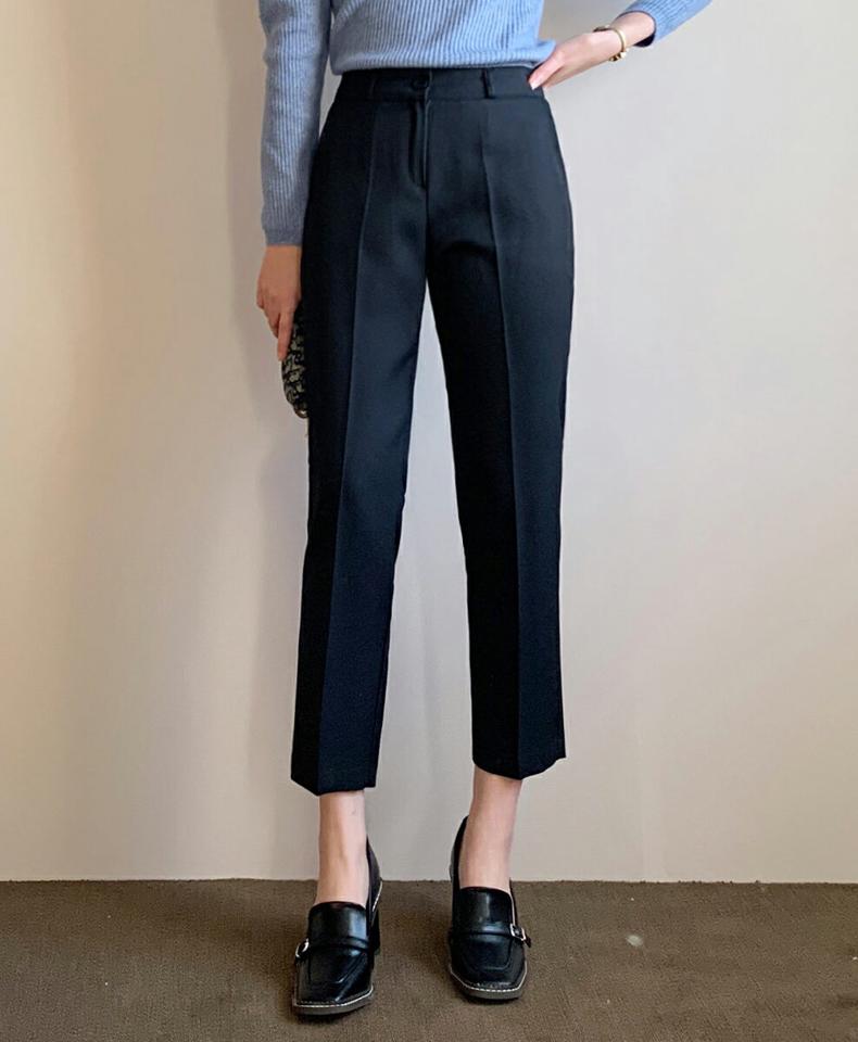 テーパードスラックス・全6色・t71499 レディース 【pt】スラックス パンツ ズボン ロングパンツ テーパード 単色 無地 シンプル ベーシック 大人 きれいめ オフィスカジュアル 結婚式 高見え 秋 冬 春 韓国ファッション HIHOLLI