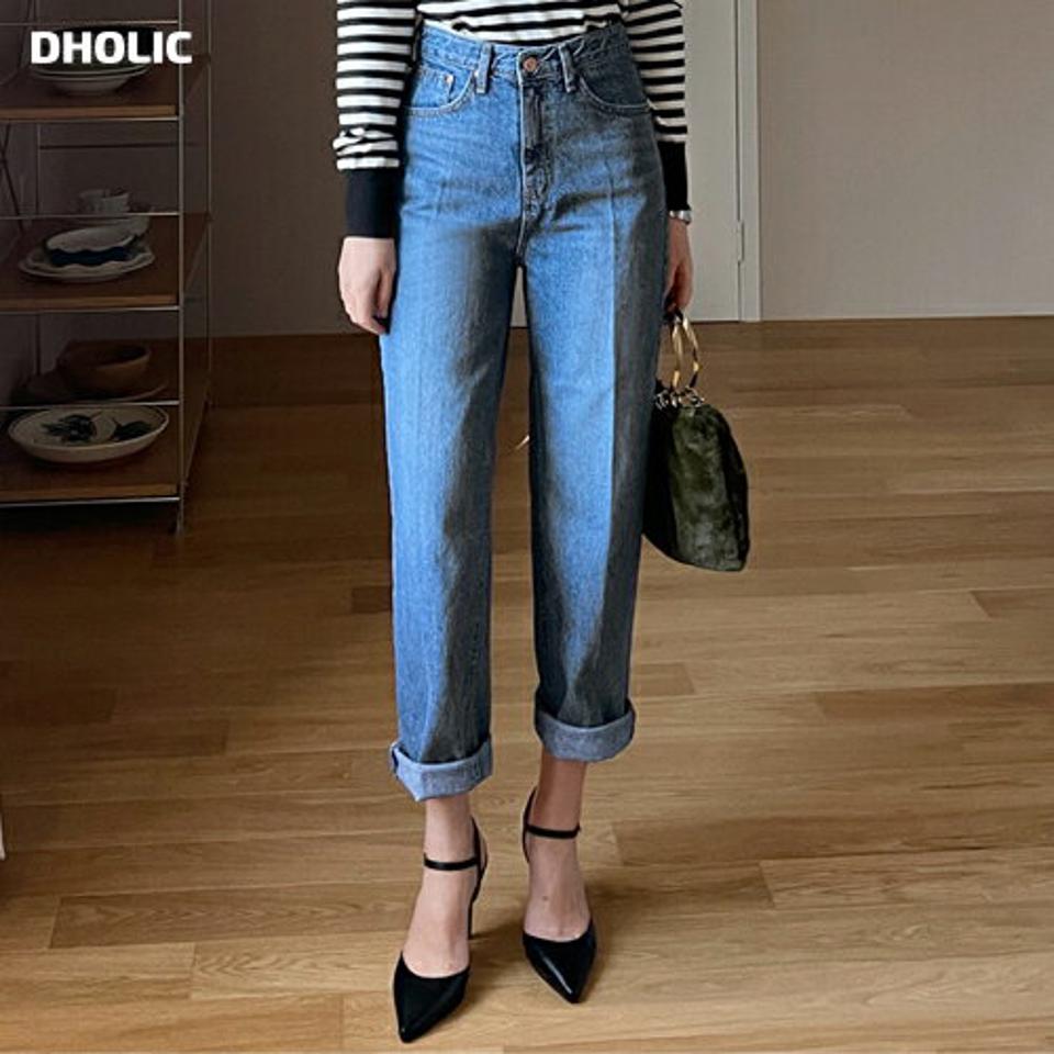 テーパードブルーデニムパンツ・全1色・t71509 レディース 【pt】デニム パンツ ズボン ロングパンツ 長ズボン テーパードパンツ シンプル カジュアル 大人 秋 冬 春 韓国ファッション ハイホリHIHOLLI