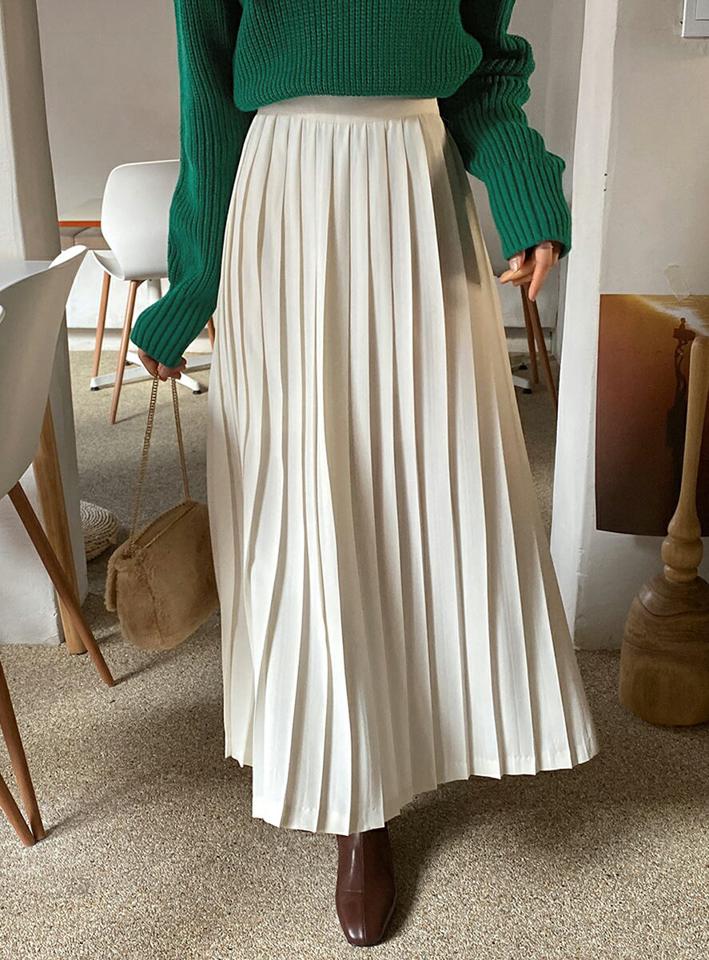 ≪人気商品再入荷≫プリーツロングスカート・全3色・t00052 レディース 【sk】韓国ファッション ボトムス スカート ロング ロングスカート プリーツ フレア ロング丈 無地 ベーシック シンプル 大人 カジュアル フェミニン 体型カバー 秋 冬