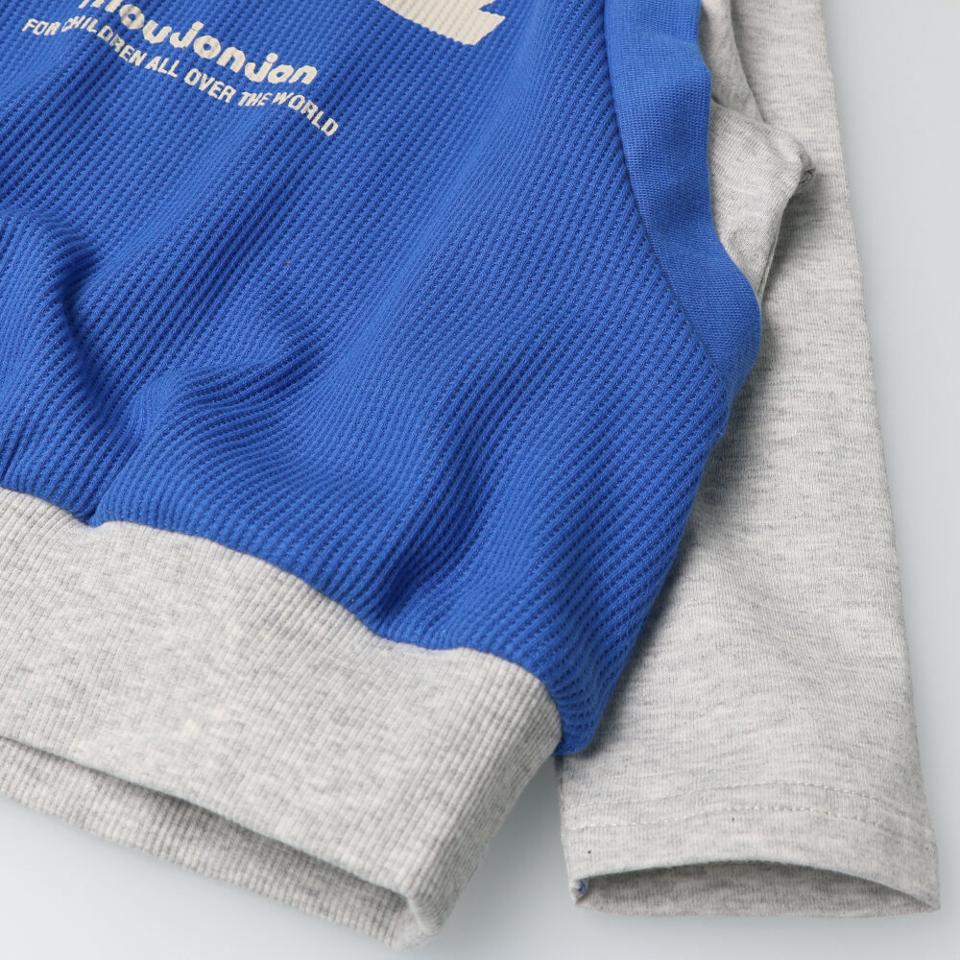ロゴプリントワッフルベスト付長袖Ｔシャツ