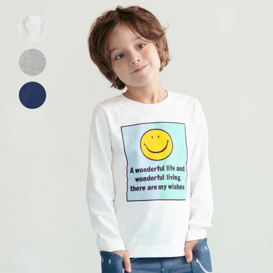 スマイルプリント長袖Ｔシャツ
