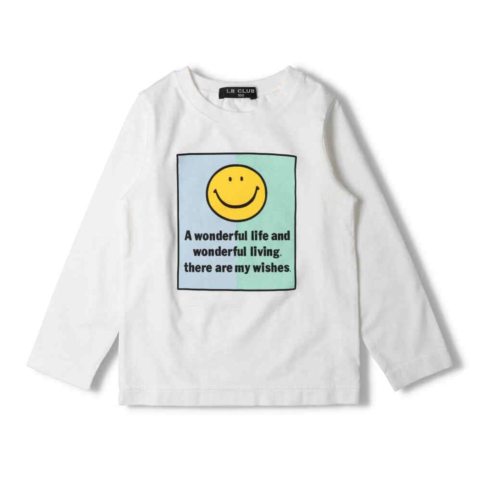 スマイルプリント長袖Ｔシャツ