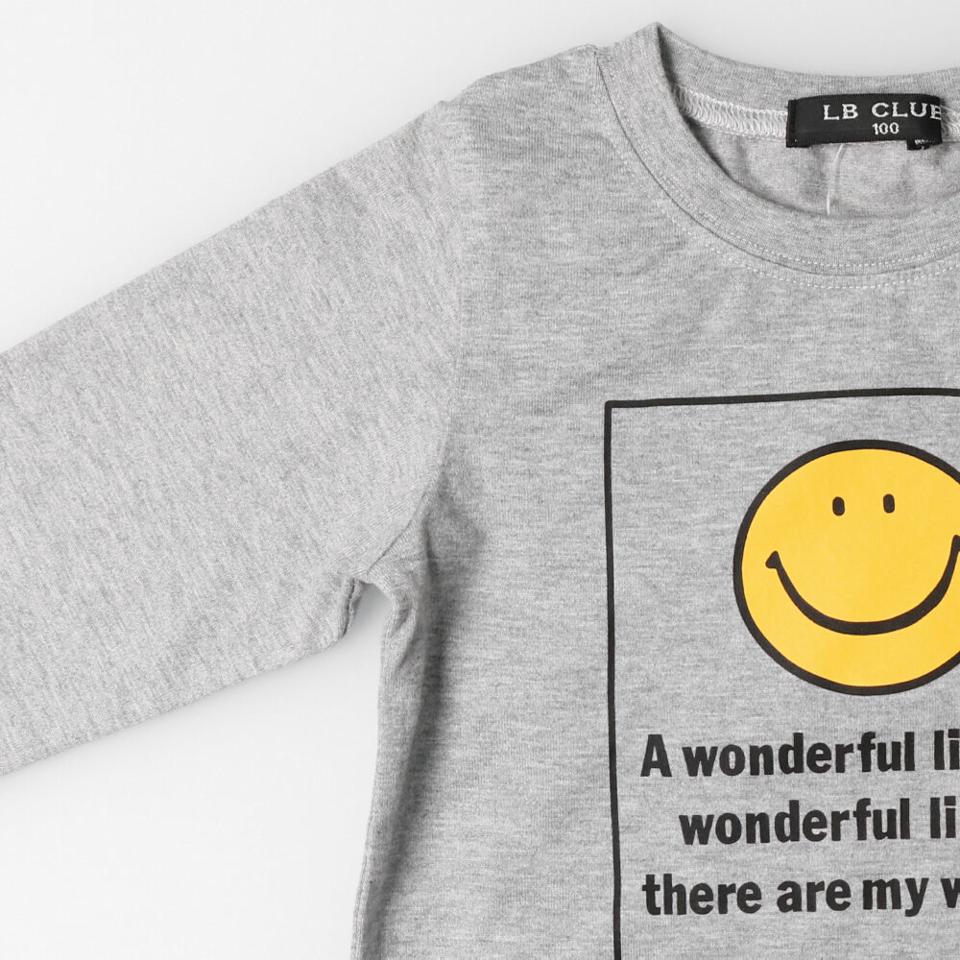 スマイルプリント長袖Ｔシャツ