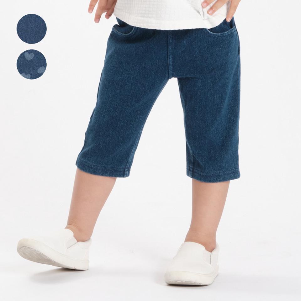 デニムニット６分丈ハーフパンツ