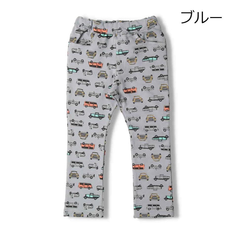 車柄ストレッチミニ裏毛パンツ