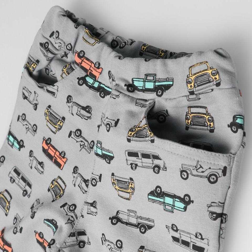車柄ストレッチミニ裏毛パンツ