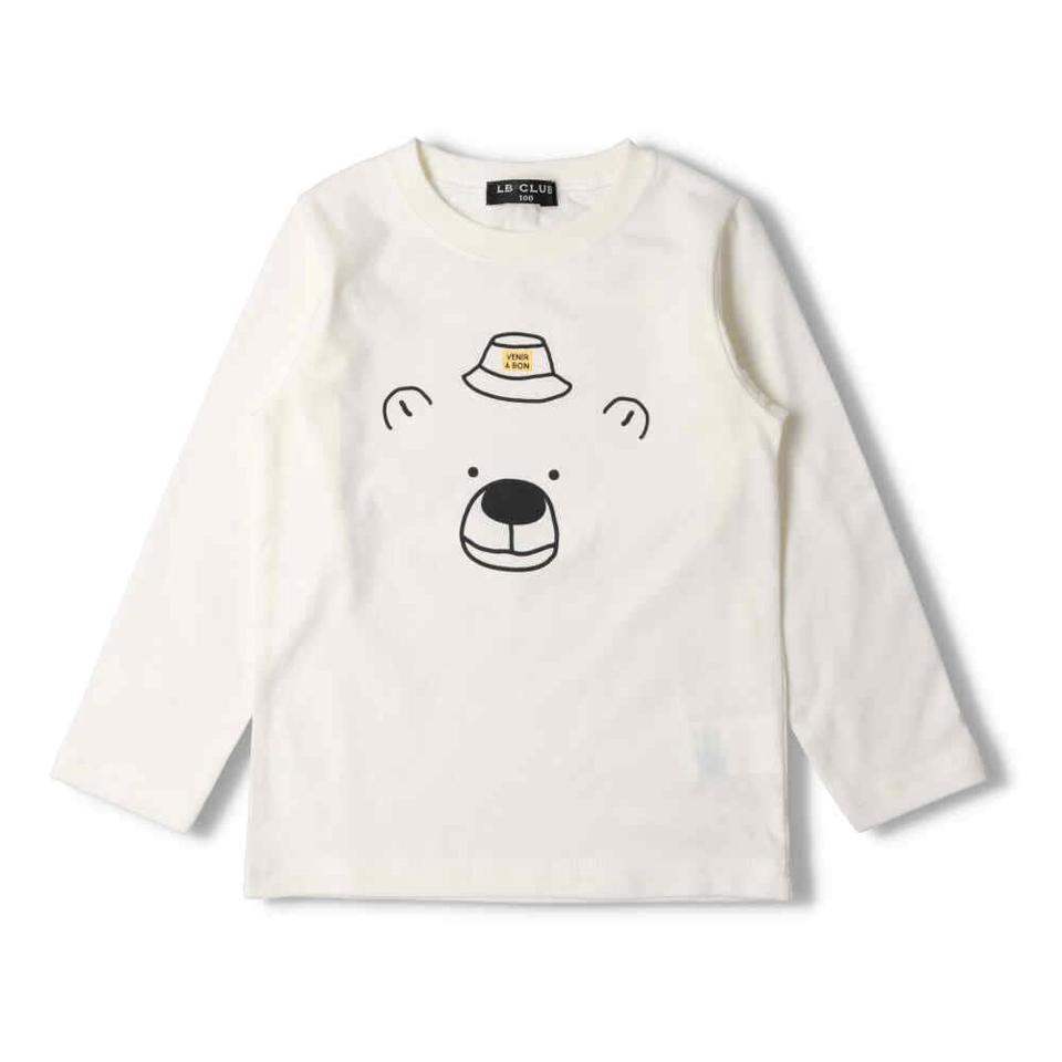 くま・ロゴ・車プリント長袖Ｔシャツ