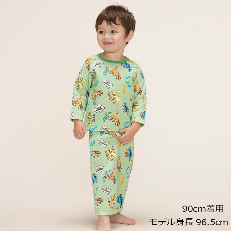 働く車・恐竜柄キルトパジャマ