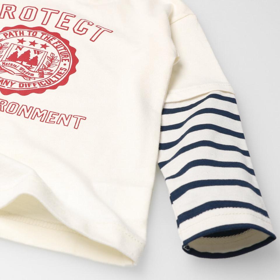 袖切替ロゴプリントＴシャツ