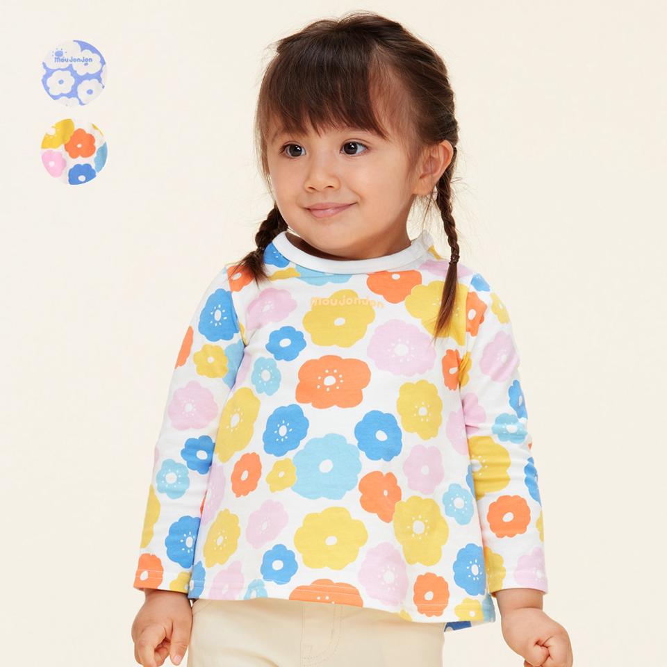 花柄綿縁長袖Ｔシャツ