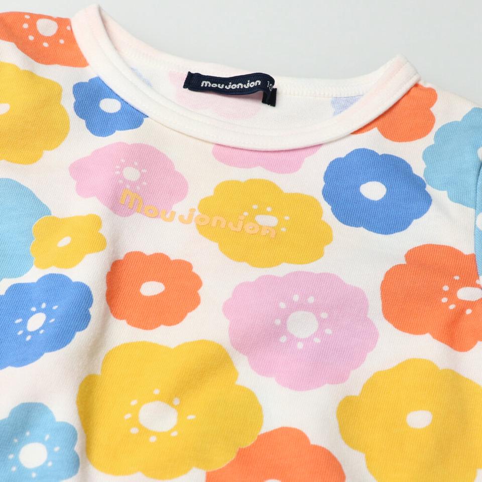 花柄綿縁長袖Ｔシャツ