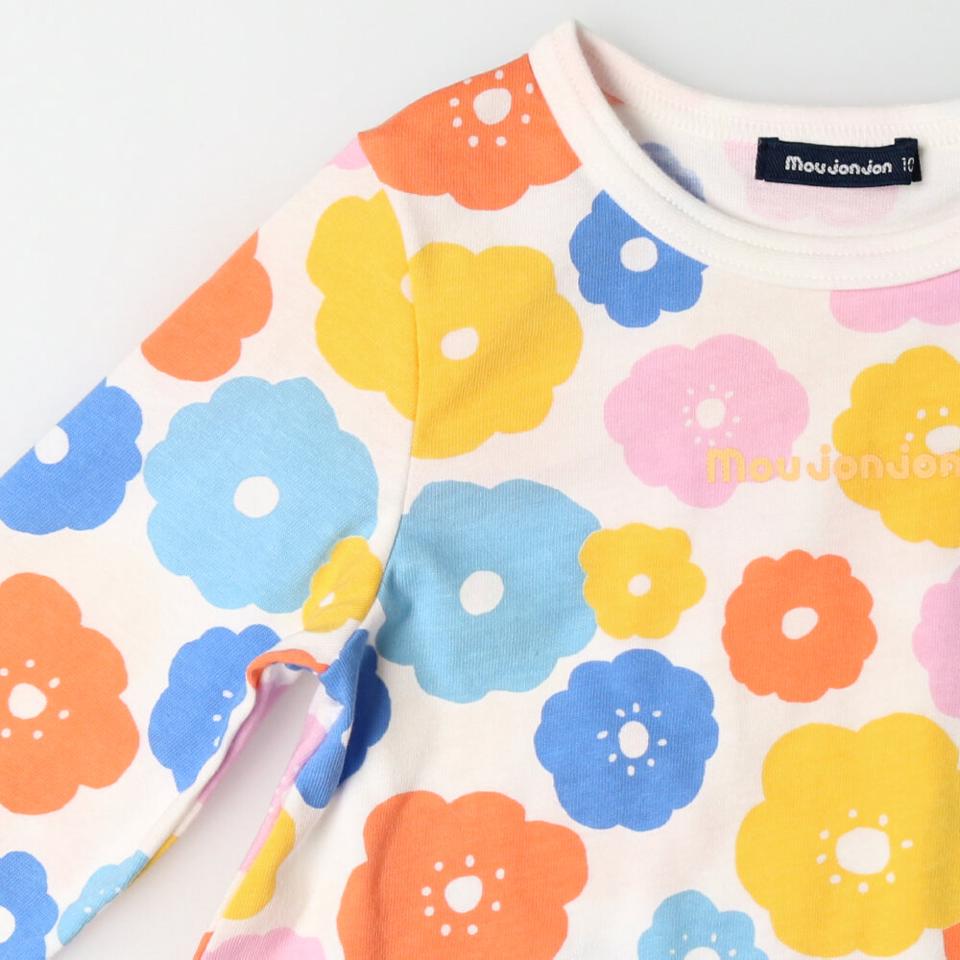 花柄綿縁長袖Ｔシャツ
