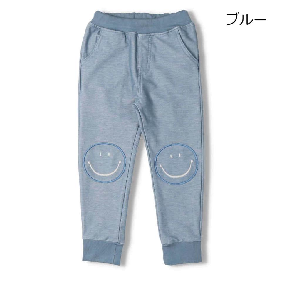 スマイルマークデニムニットパンツ