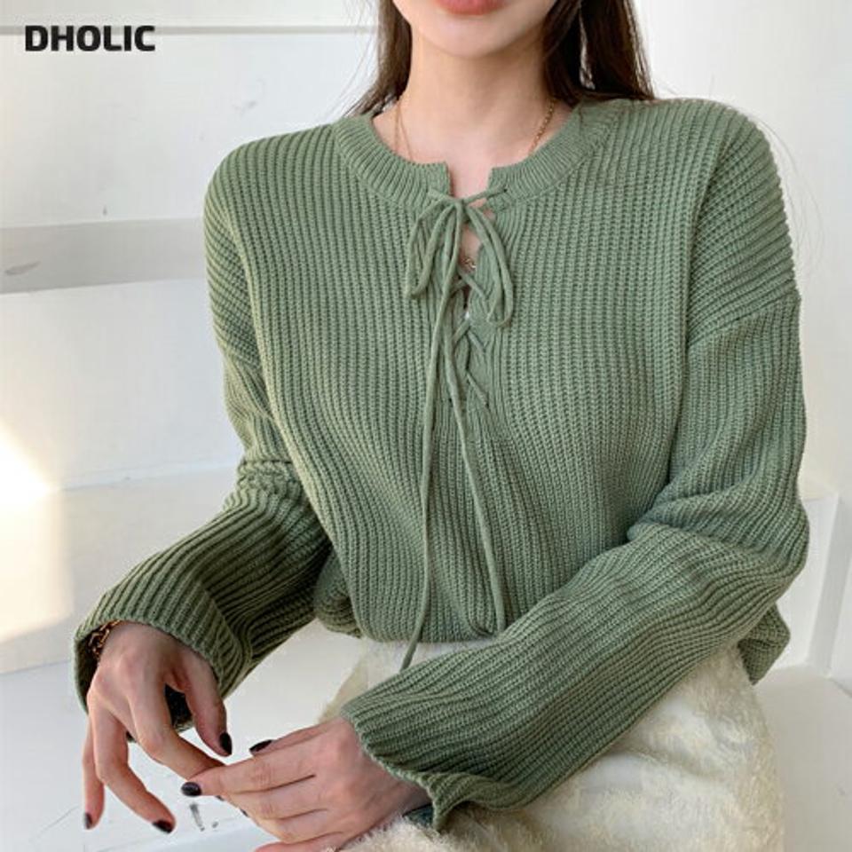 【只今10%OFF】ストラップ付ルーズフィットニット・全3色・b00053 レディース 【tops】トップス ニット 長袖 りぼん カラーニット ストラップ カジュアル ラフ 秋 冬 韓国ファッション ハイホリHIHOLLI【ニットセール】