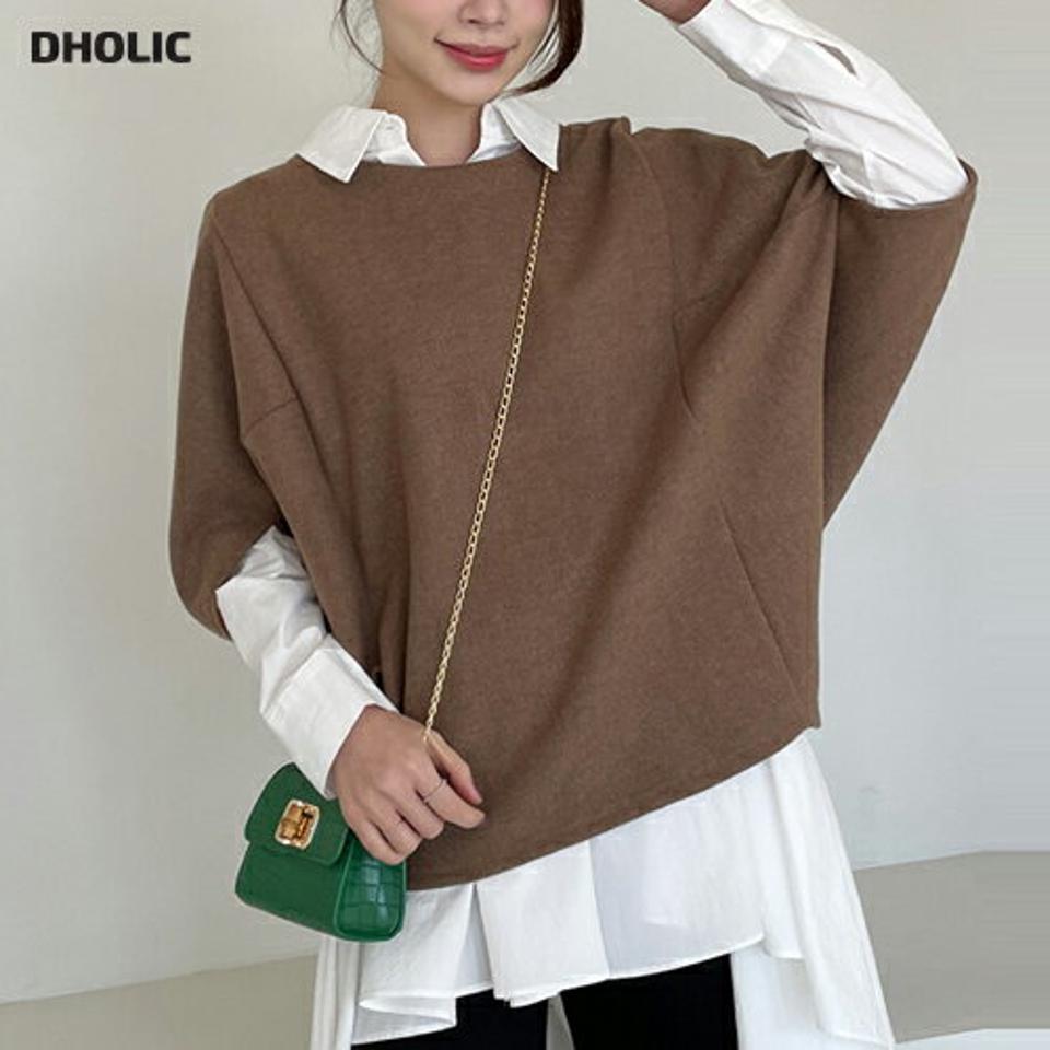 【只今10%OFF】リブドルマンスリーブニット・全3色・t71521 レディース 【tops】トップス ニット ドルマンスリーブ 半袖 ハーフスリーブ 単色 無地 シンプル ラフ カジュアル 大人 秋 冬 春 韓国ファッション ハイホリHIHOLLI【ニットセール】