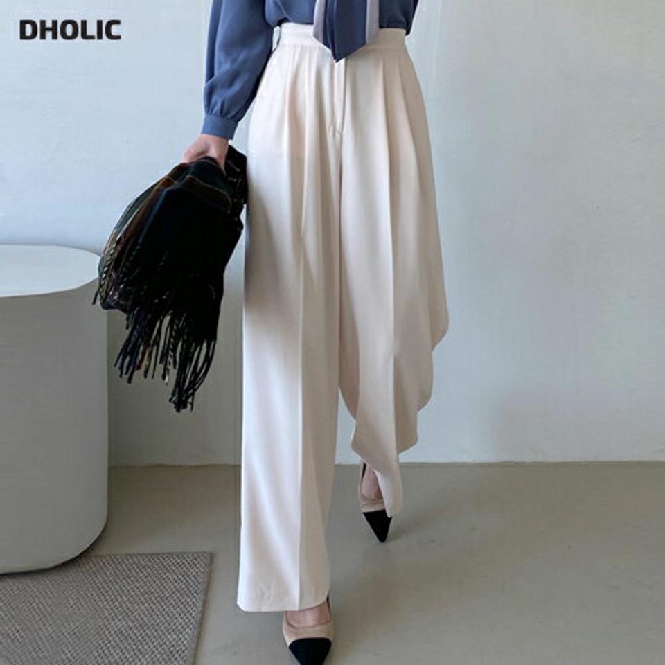 ツータックワイドスラックス・全3色・t71538 レディース 【pt】スラックス パンツ ズボン ロングパンツ 長ズボン タック ワイドパンツ 単色 無地 シンプル ベーシック 大人 オフィスカジュアル 秋 冬 春 韓国ファッション ハイホリHIHOLLI