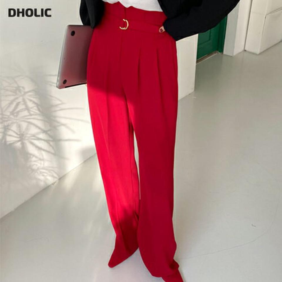 ベルト付ワイドスラックス・全3色・b66553 レディース 【pt】韓国ファッション ボトムス ロング ロングパンツ スラックスパンツ スラックス カラーパンツ ベルト付 ワイド ハイウエスト 無地 シンプル フェミニン カジュアル 秋 冬