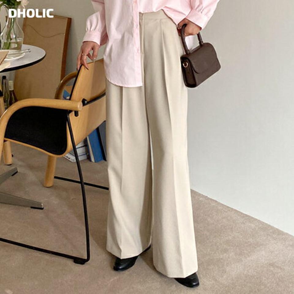 ワイドバックゴムスラックス・全3色・t65274 レディース 【pt】韓国ファッション ボトムス ロング ロングパンツ スラックスパンツ スラックス ワイド ストレート ハイウエスト バックゴム 無地 シンプル 体型カバー カジュアル 秋 冬