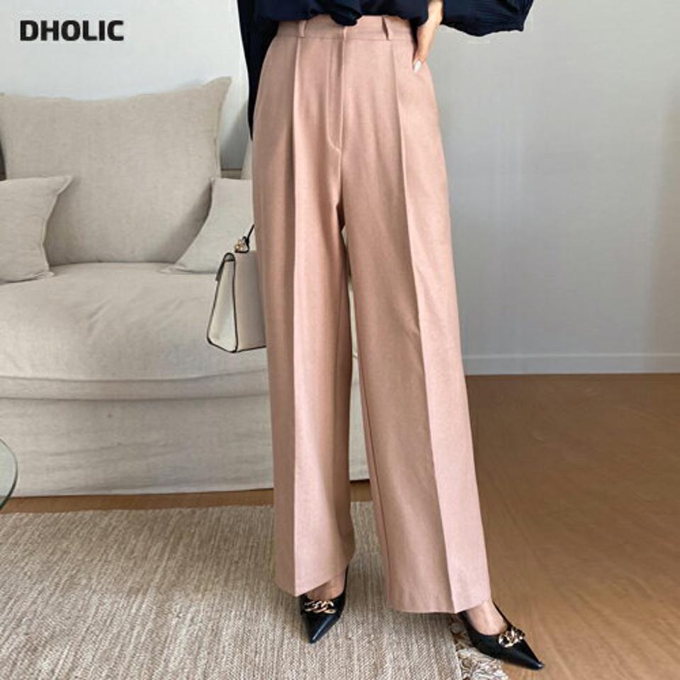 ピンタックワイドスラックス・全4色・t65314 レディース 【pt】韓国ファッション ボトムス ロング ロングパンツ スラックスパンツ スラックス ピンタック ワイド ハイウエスト 無地 シンプル 体型カバー フェミニン カジュアル 秋 冬