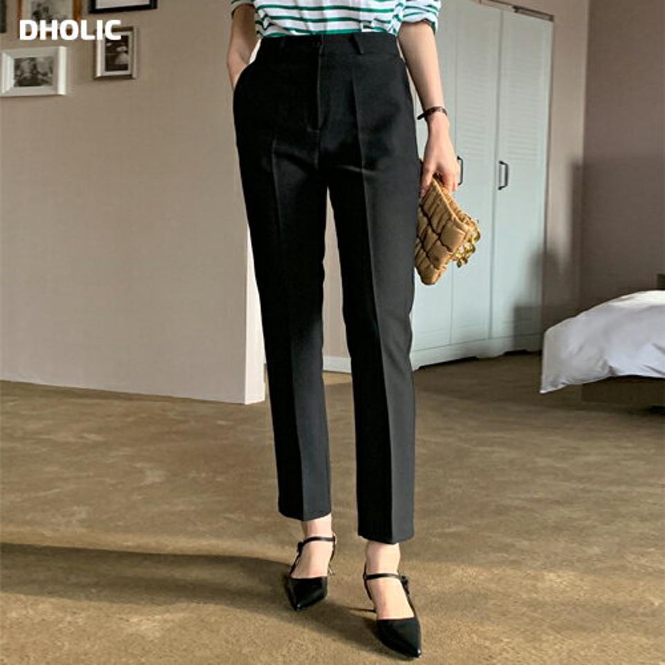 テーパードスラックス・全3色・t00048 レディース 【pt】スラックス パンツ ズボン 単色 無地 テーパードパンツ 大人 きれいめ オフィスカジュアル ロングパンツ 長ズボン 秋 冬 韓国ファッション ハイホリHIHOLLI