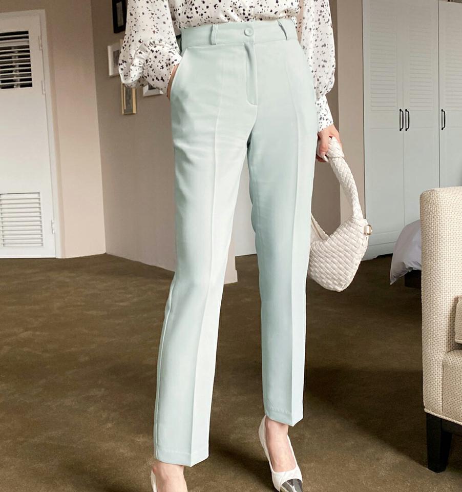 テーパードスラックス・全3色・t00048 レディース 【pt】スラックス パンツ ズボン 単色 無地 テーパードパンツ 大人 きれいめ オフィスカジュアル ロングパンツ 長ズボン 秋 冬 韓国ファッション ハイホリHIHOLLI