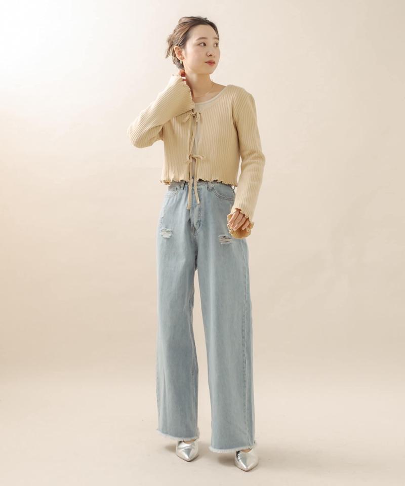 [mline] リボンカーディガン